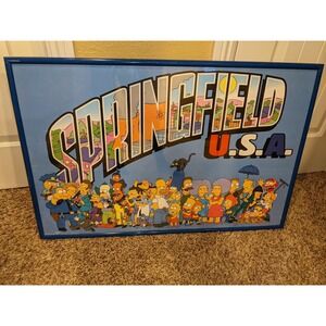 The Simpsons Springfield USA Framed Art Print Poster Vintage Collectible